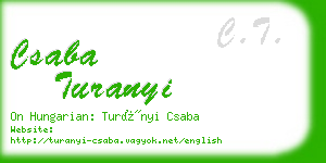 csaba turanyi business card